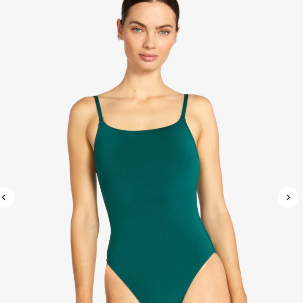 Robin Piccone Ava Lace Up One Piece Swimsuit – Malachite – Size Medium – NWT